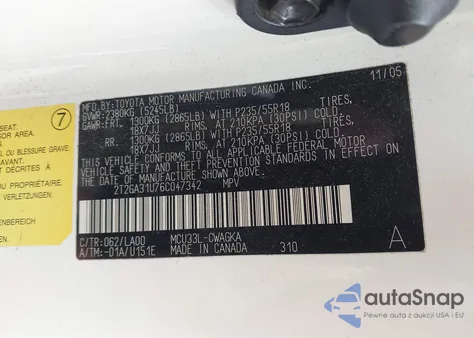 2006 Lexus Rx 330 z USA, uszkodzony, nr VIN 2T2GA31U76C047342